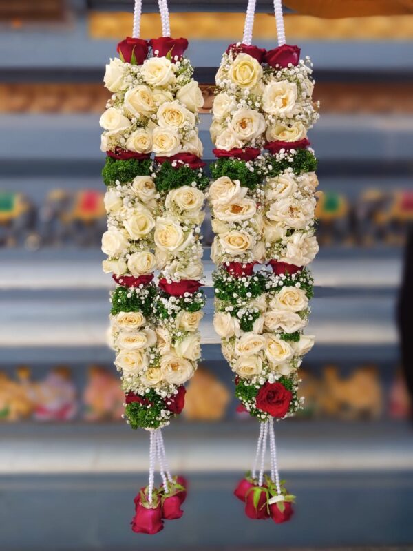 Red & White Rose Varmala